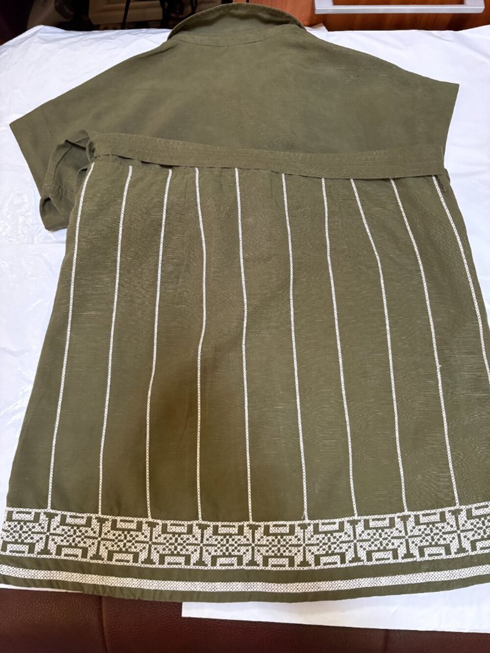 Banana Republic Embroidered Tencel™-Linen Wrap Dress Sz S - Picture 12 of 12